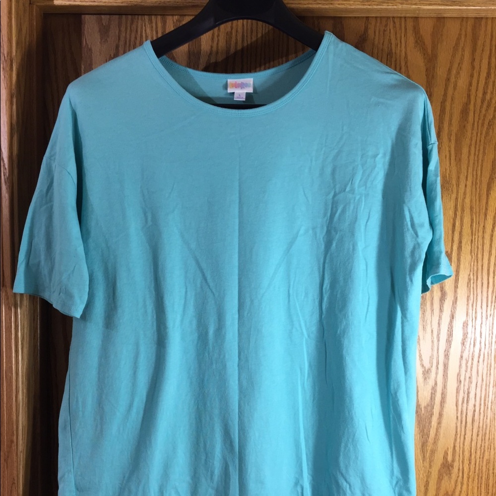 SOLD Lularoe Large Solid Aqua Irma-EUC